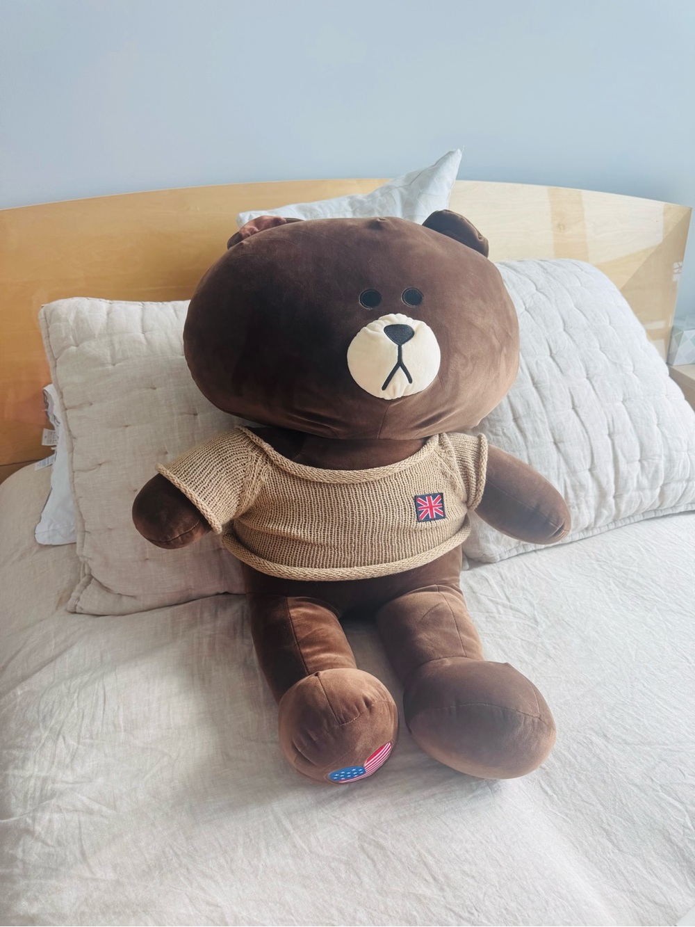 Brown Plush Bear Stuffed Toy with Knit Sweater - Kids Toy